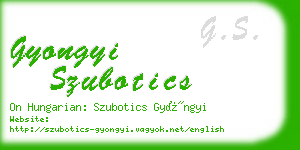 gyongyi szubotics business card